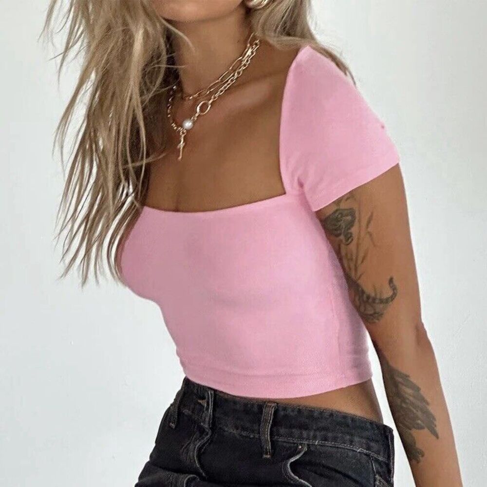 Princess Polly Dianne Crop Top Sweetheart Neckline Pink Womens Size 6 - Picture 3 of 12